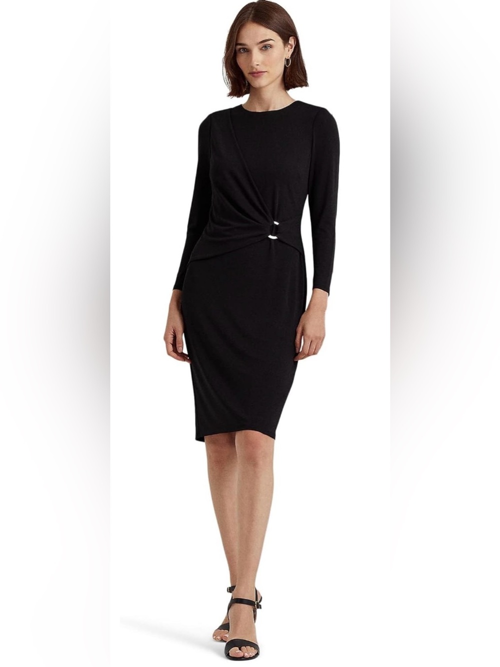 Lauren Ralph Lauren Jersey 3/4 Sleeve MIDI Dress